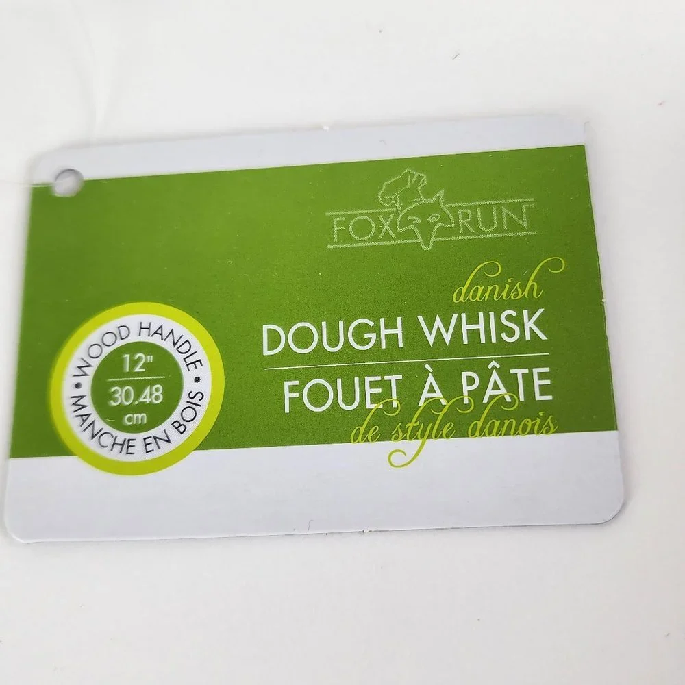 Fox Run Danish Dough Whisk Wood Handle 12